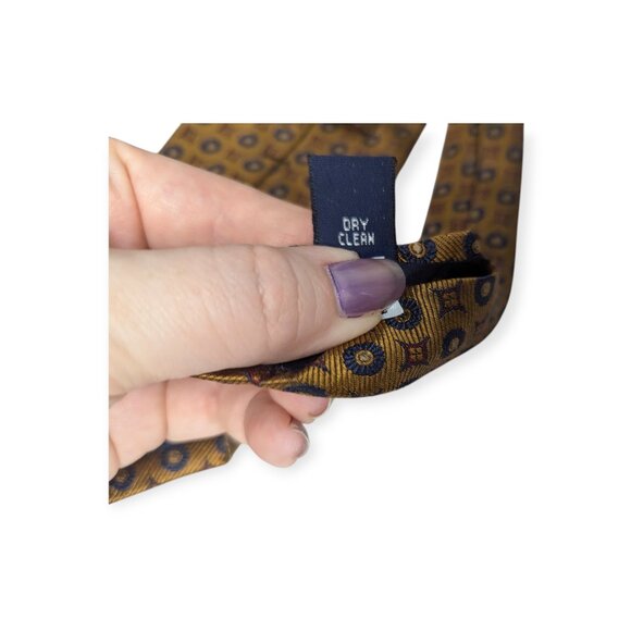 Land's End Gold & Navy Men's Silk Tie - Picture 6 of 6